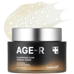 Medicube AGE-R Glutathione Glow Capsule Facial Cream - Instant Lifting Moisturizer - Collagen Peptide For Hydrating Glow - Improve Blemishes, Uneven Skin Tone - Korean Skin Care 1.69 fl.oz