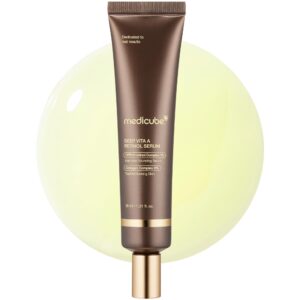 Medicube Deep Reviving Bakuchiol Retinol Facial Serum - Anti-Aging 4th Gen Retinol & Bakuchiol - Targets Fine Lines, Uneven Skin Tone, Blemish Scars - Korean Skin Care, Low Irritant, 1.01 fl oz